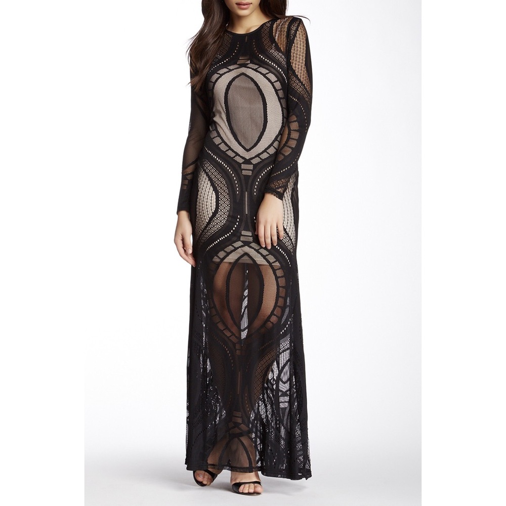 Gracia Long Sleeve Lace Evening Gown